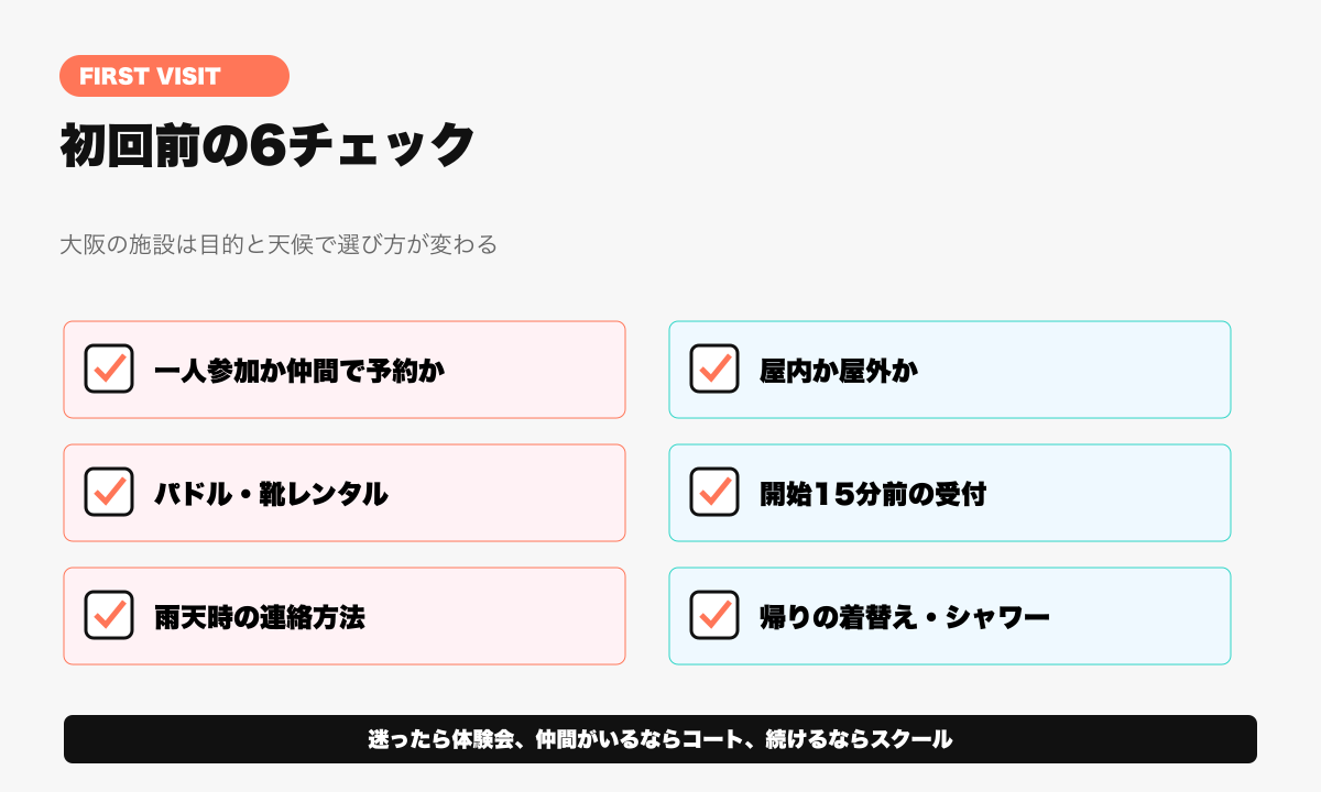 大阪でピックルボールへ初めて行く前の確認チェックリスト