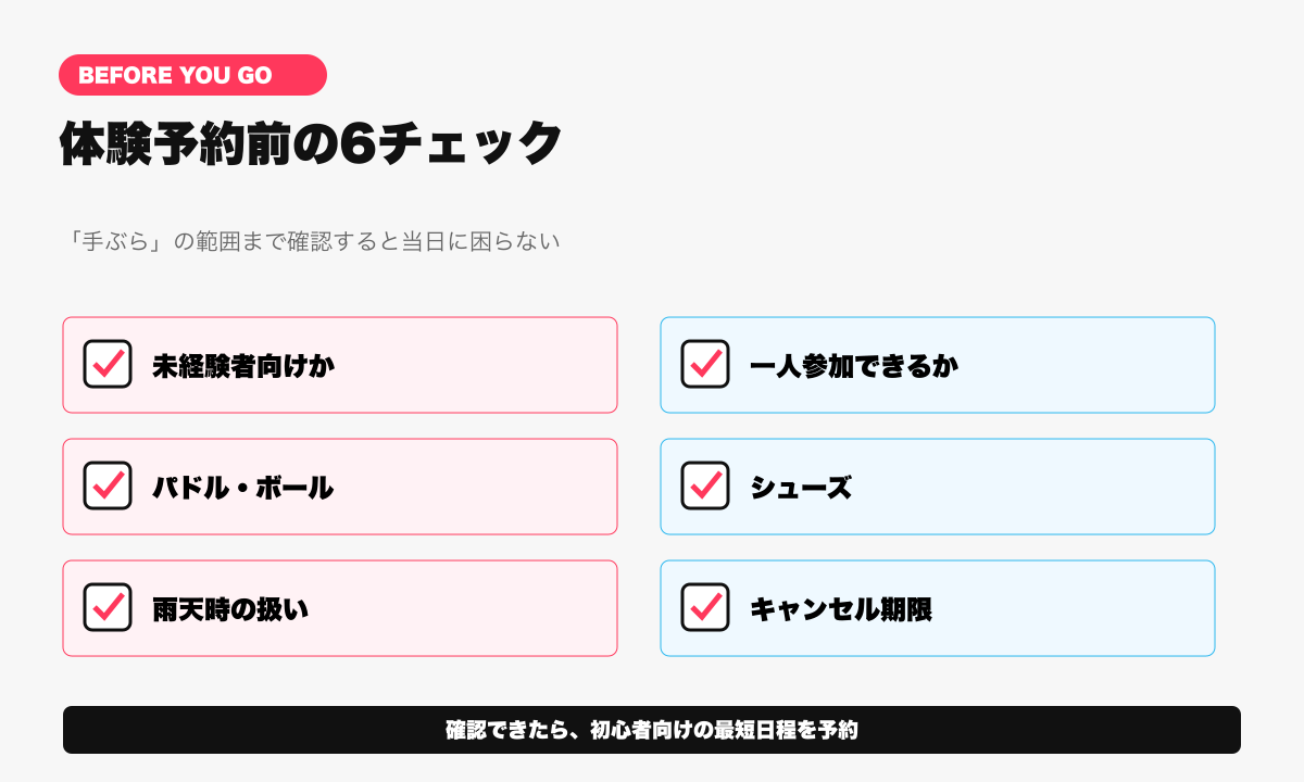 東京のピックルボール体験を予約する前の6項目チェックリスト