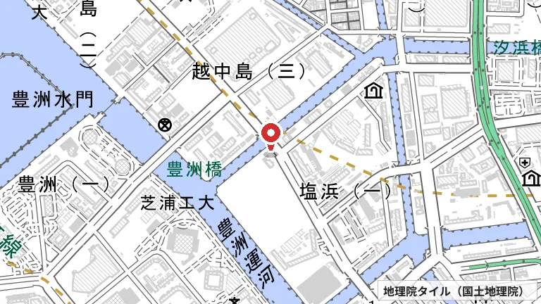 PICKLR TOKYO TOYOSU（2026年9月開業予定）の所在地の地図（出典: 地理院タイル／国土地理院）