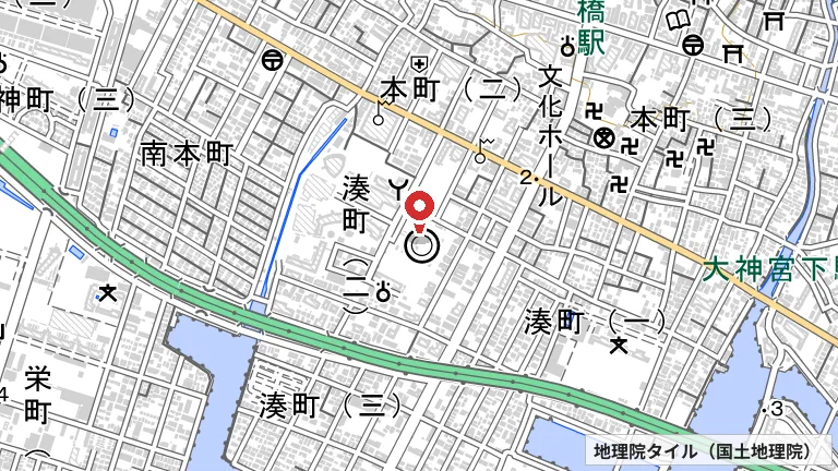 TAROKO PICKLEBALL 下総中山（2026年10月下旬 開業予定）の所在地の地図（出典: 地理院タイル／国土地理院）