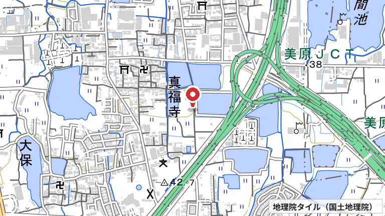 河内庭球倶楽部の所在地の地図（出典: 地理院タイル／国土地理院）
