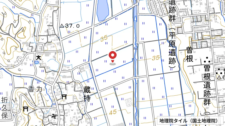 糸島ピックルボールスクール（糸島市運動公園）の所在地の地図（出典: 地理院タイル／国土地理院）