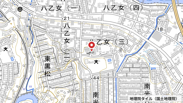 仙台市泉海洋センターの所在地の地図（出典: 地理院タイル／国土地理院）