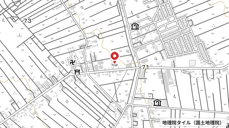 富岡地区体育館の所在地の地図（出典: 地理院タイル／国土地理院）