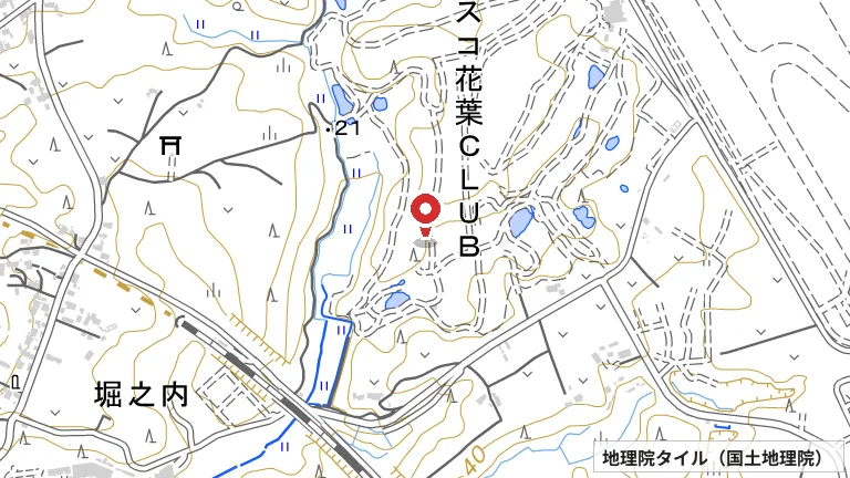 成田エアポート東雲パークゴルフ場（複合施設）の所在地の地図（出典: 地理院タイル／国土地理院）