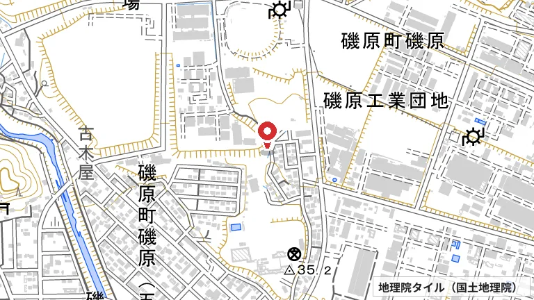 北茨城市体育施設（磯原地区公園クラブハウス）の所在地の地図（出典: 地理院タイル／国土地理院）