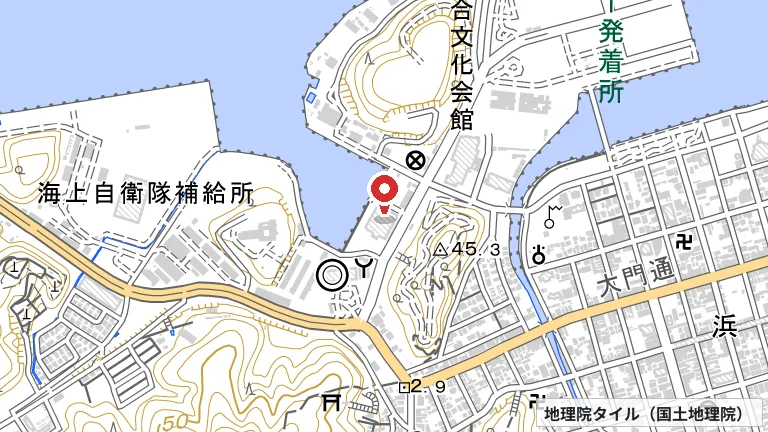 舞鶴東体育館の所在地の地図（出典: 地理院タイル／国土地理院）