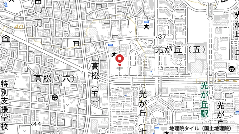 学校教育支援センターの所在地の地図（出典: 地理院タイル／国土地理院）