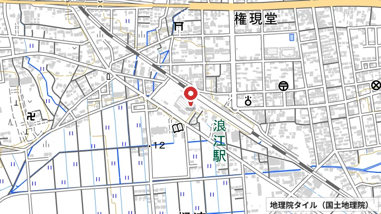 秋桜アリーナ（浪江町地域スポーツセンター）の所在地の地図（出典: 地理院タイル／国土地理院）