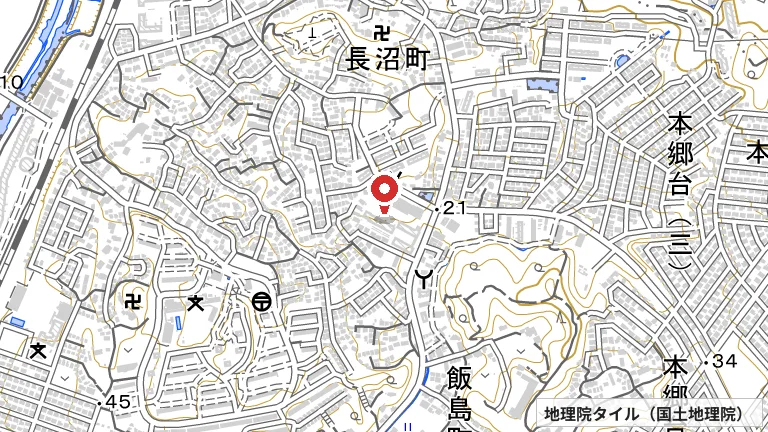 豊田地区センターの所在地の地図（出典: 地理院タイル／国土地理院）
