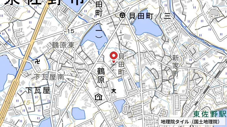 泉佐野市立北部市民交流センター体育分館（NHG）の所在地の地図（出典: 地理院タイル／国土地理院）