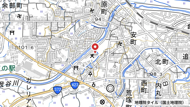 亀岡市立城西小学校の所在地の地図（出典: 地理院タイル／国土地理院）