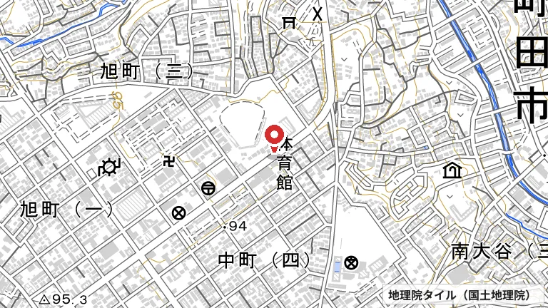 サン町田旭体育館の所在地の地図（出典: 地理院タイル／国土地理院）