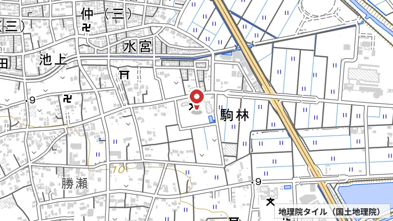 ふじみ野市立スポーツセンター 駒林体育館の所在地の地図（出典: 地理院タイル／国土地理院）