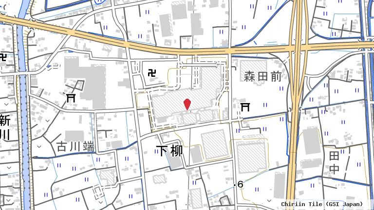 ダンロップテニススクール春日部の所在地の地図（出典: 地理院タイル／国土地理院）