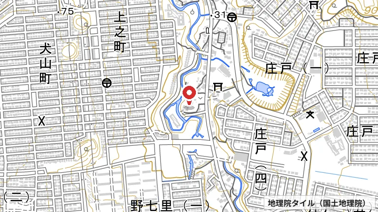 上郷地区センターの所在地の地図（出典: 地理院タイル／国土地理院）