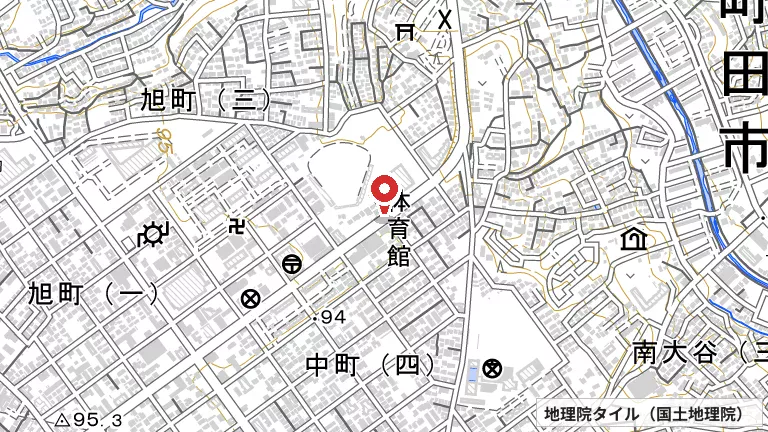 サン町田旭体育館の所在地の地図（出典: 地理院タイル／国土地理院）